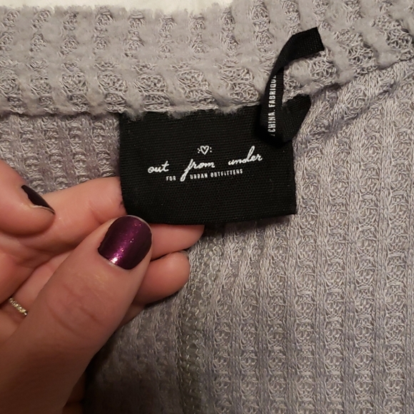 Gray urban outfitters over sized tie front thermal - Picture 4 of 5